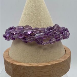 Ross Simon Natural Purple Amethyst & 14K Gold Multi-Strand Beaded Bracel…